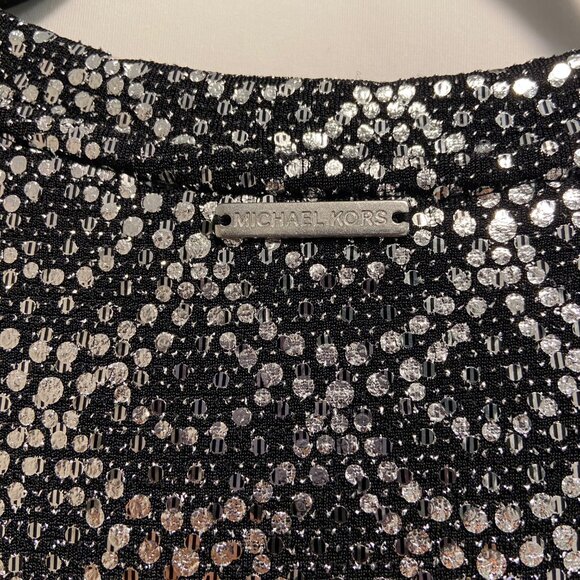 MICHAEL Michael Kors NWT Long Sleeve Cold Shoulder Sparkle Glitter Top Tunic - Picture 8 of 9
